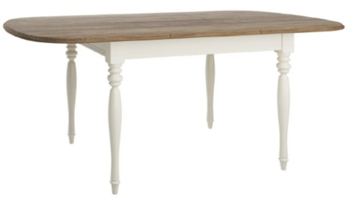 Casa Padrino mesa de comedor Art Nouveau de lujo marr¨®n / crema 140-190 x 95 x A. 77,5 cm - Mesa de comedor extensible de madera maciza - Muebles de Comedor