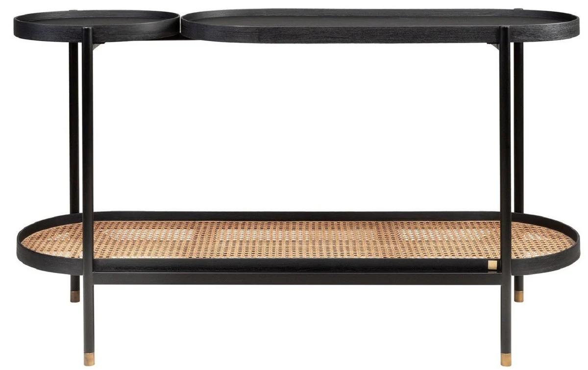 Casa Padrino consola de lujo negro / natural / lat¨®n 134,5 x 42,5 x A. 78 cm - Muebles de Sal¨®n y Hotel - Calidad de Lujo