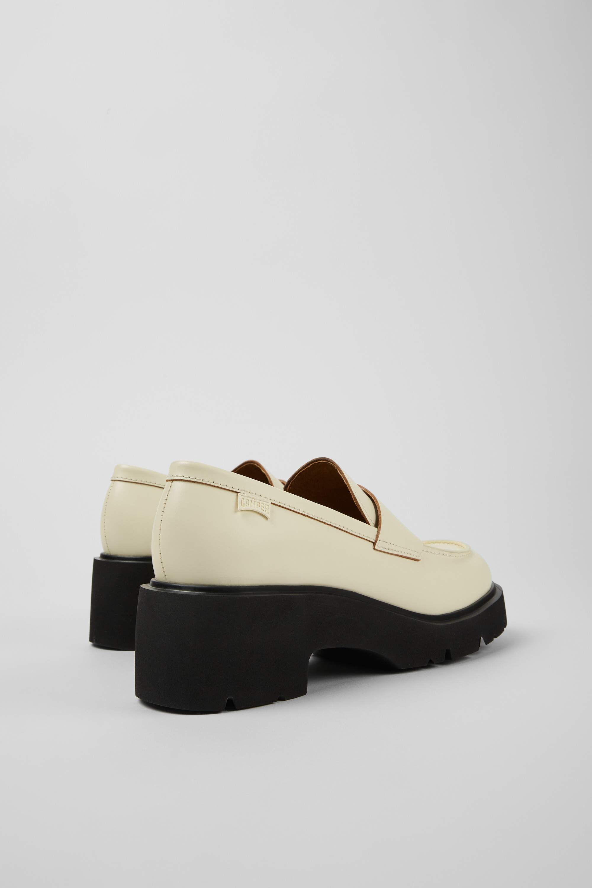 Milah - White leather loafers for women