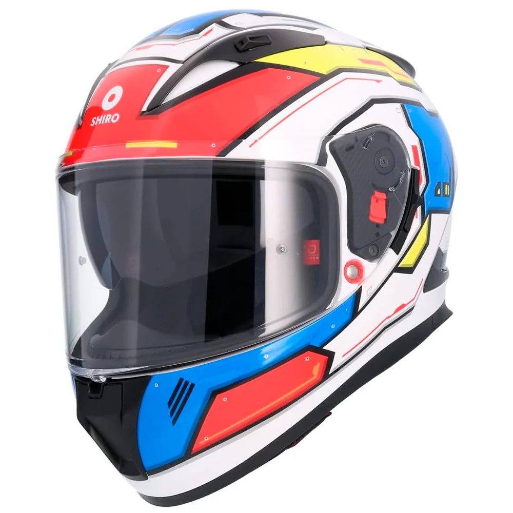 CASCO SHIRO SH-605 SHADOW BLANCO / AZUL / ROJO
