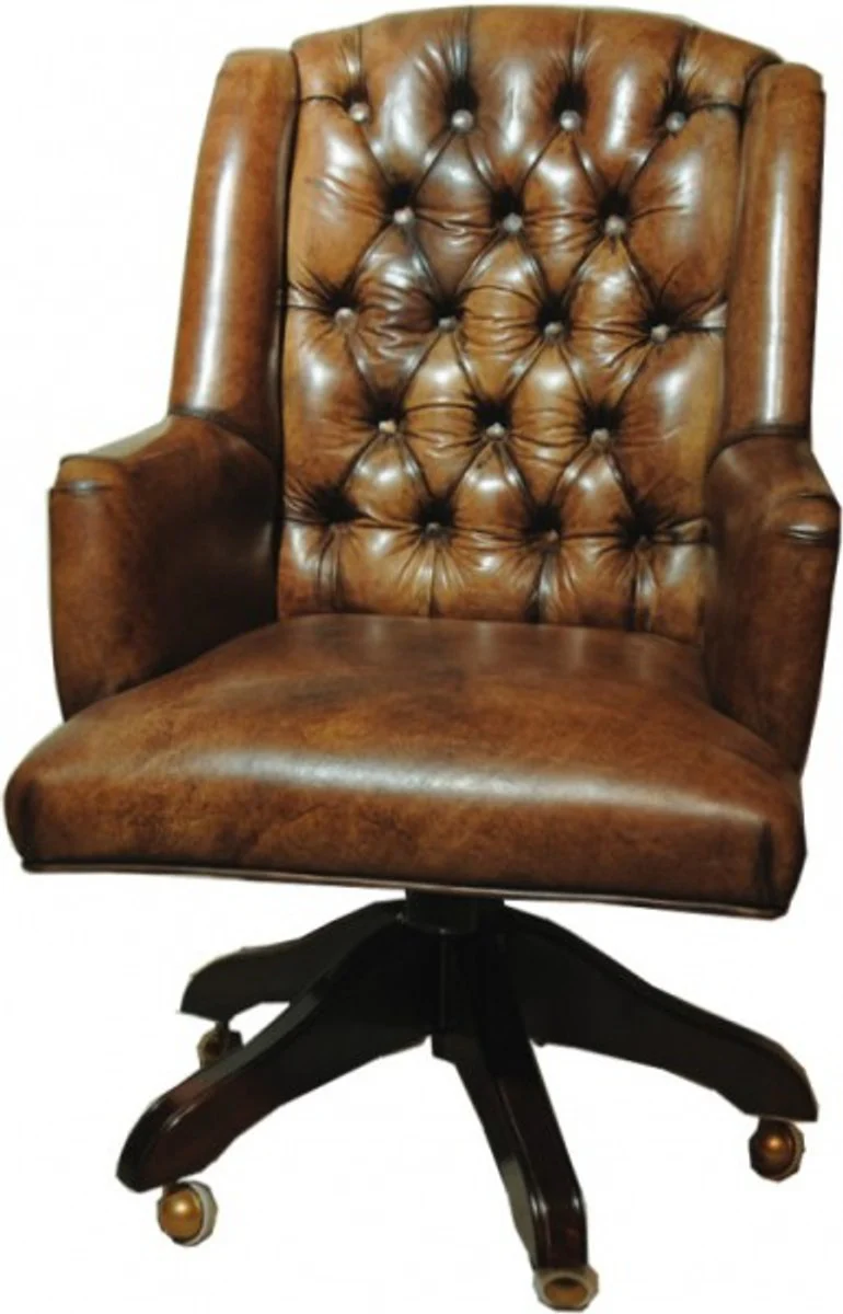 Casa Padrino luxury leather executive chair office chair brown swivel desk chair - head office