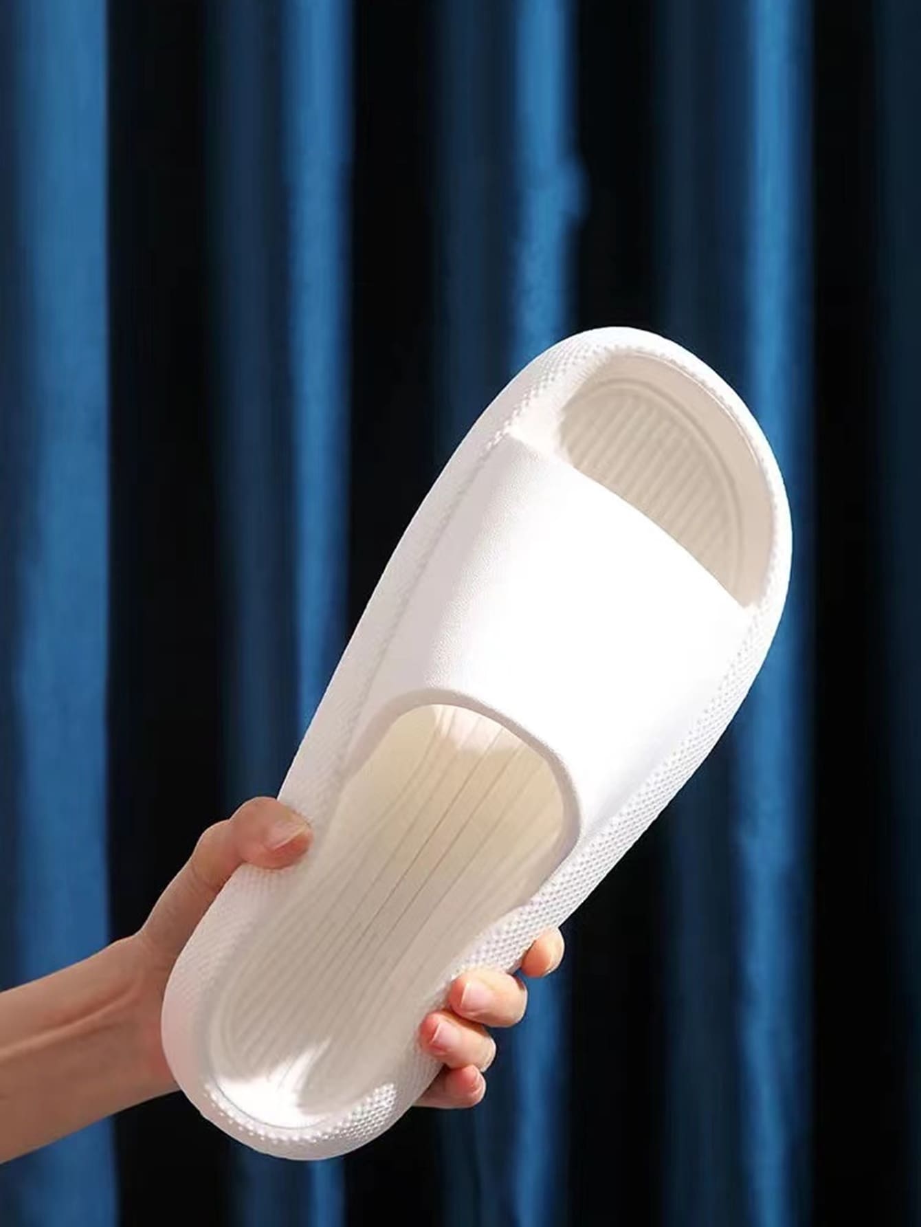 Minimalist Single Band Slides Shower Bathroom Slippers Comfy Cushioned Thick Sole
