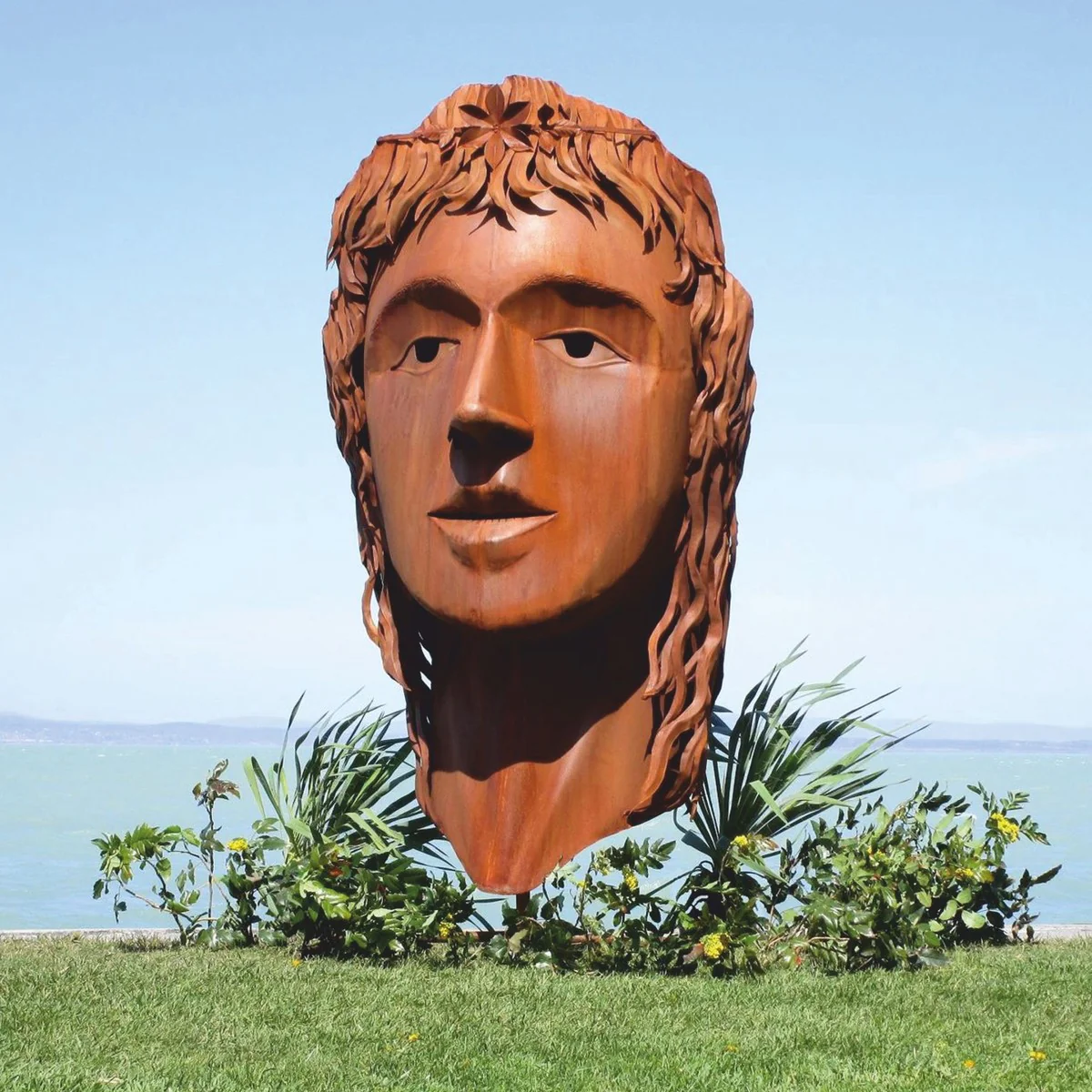 Casa Padrino escultura decorativa de jard¨ªn de acero XXL cabeza de mujer ¨®xido A. 215 cm