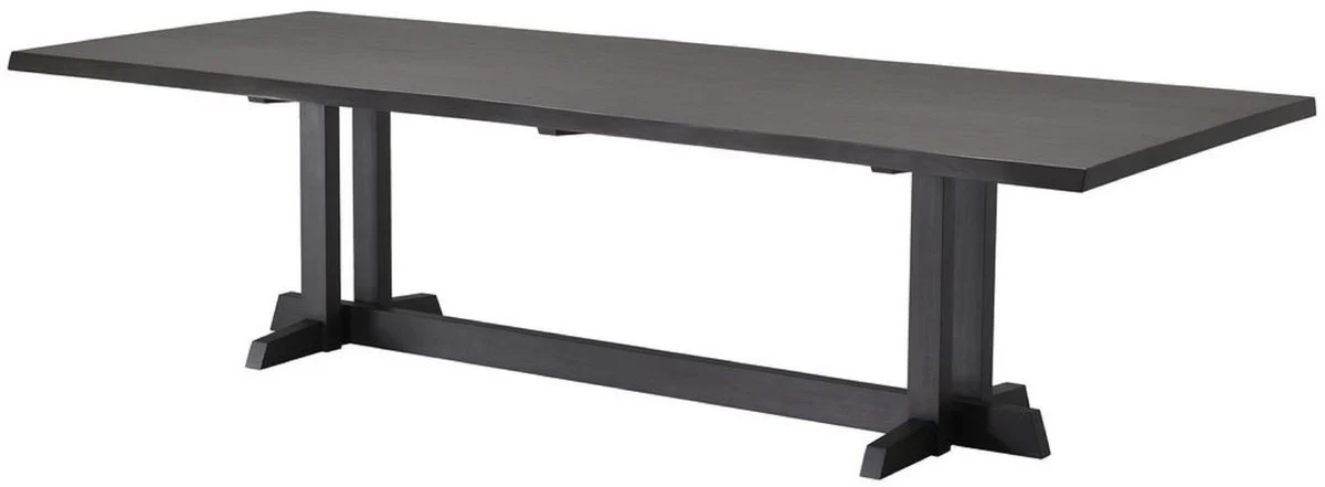 Casa Padrino mesa de comedor de caoba de lujo moca 290,5 x 128 x A. 77 cm - Mesa de cocina de madera maciza - Mesa de comedor rectangular - Muebles de comedor de lujo