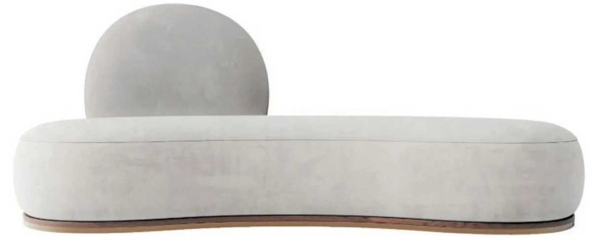 Casa Padrino sof¨¢ de terciopelo de lujo gris / marr¨®n / lat¨®n 230 x 100 x A. 86 cm - Sof¨¢ de sal¨®n curvo - Sof¨¢ de hotel - Muebles de sal¨®n - Muebles de hotel - Muebles de lujo