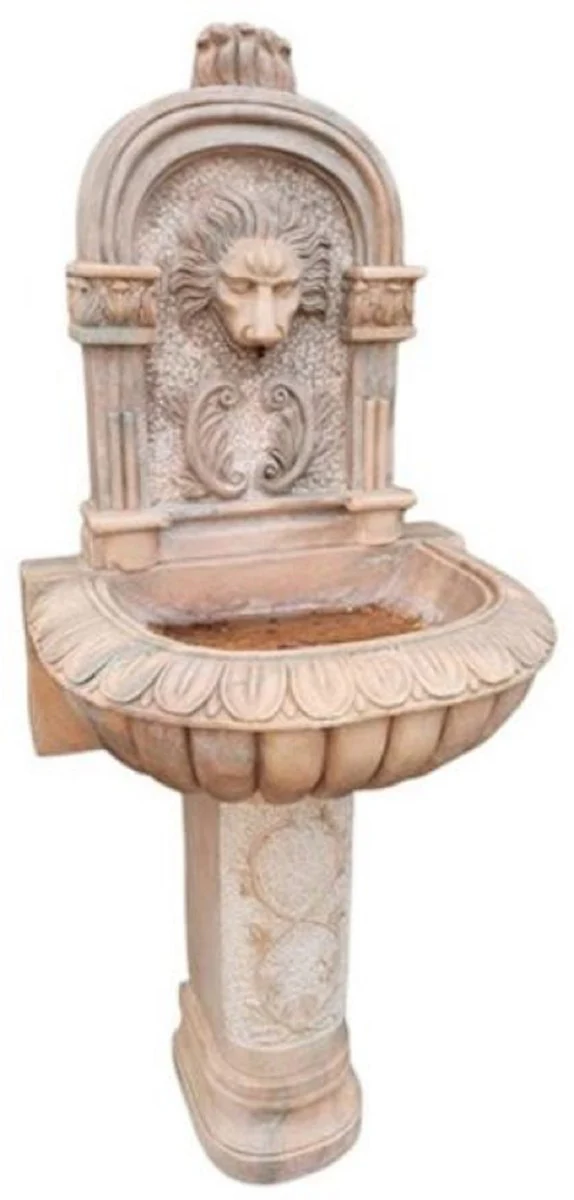 Casa Padrino fuente de pared de mármol Art Nouveau de lujo rosa - Magnífica fuente de jardín - Fuente para decoración de jardín - Accesorios de Jardín Barrocos y Art Nouveau