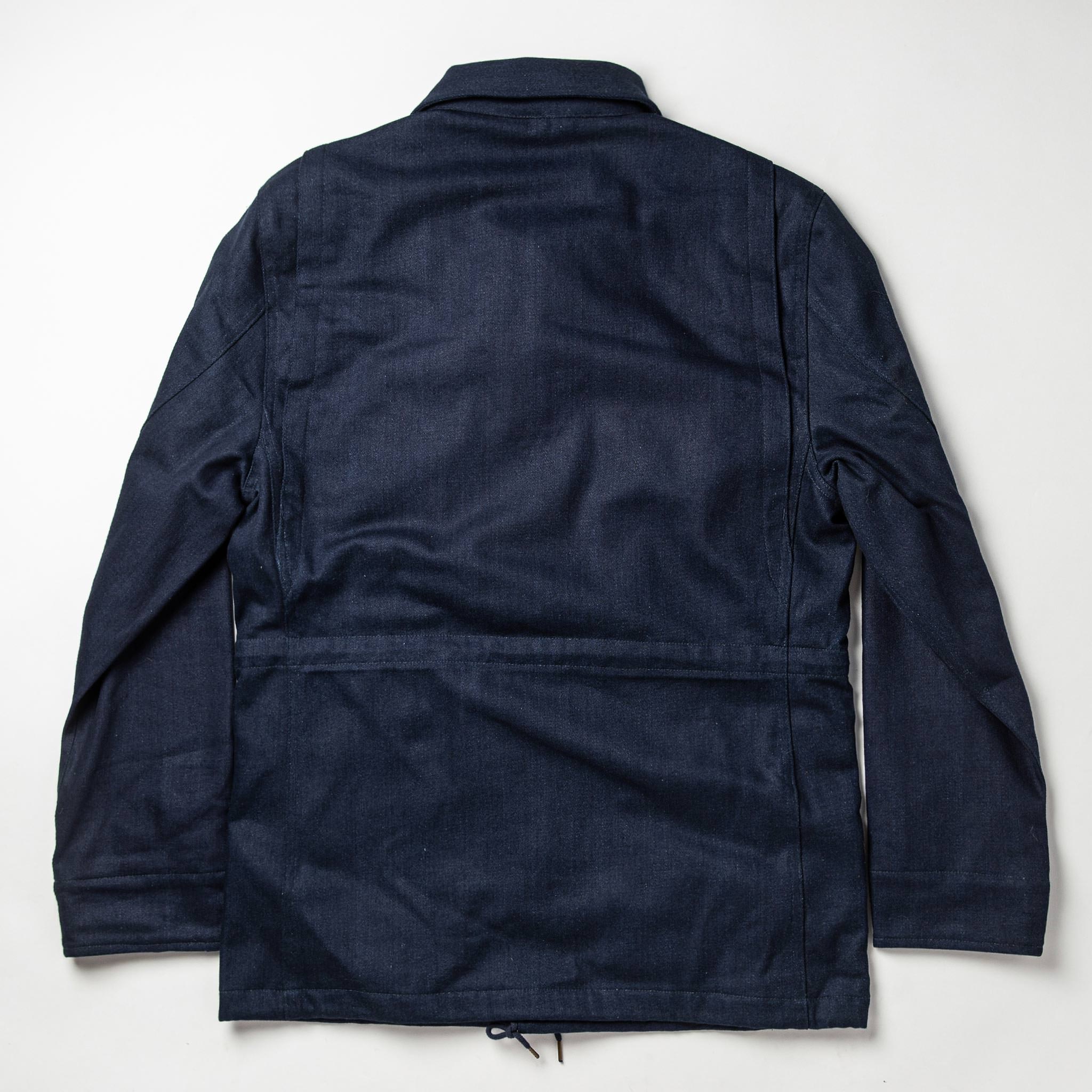 The Taylor Stitch x Alpha Industries M-51 in Indigo Reverse Sateen