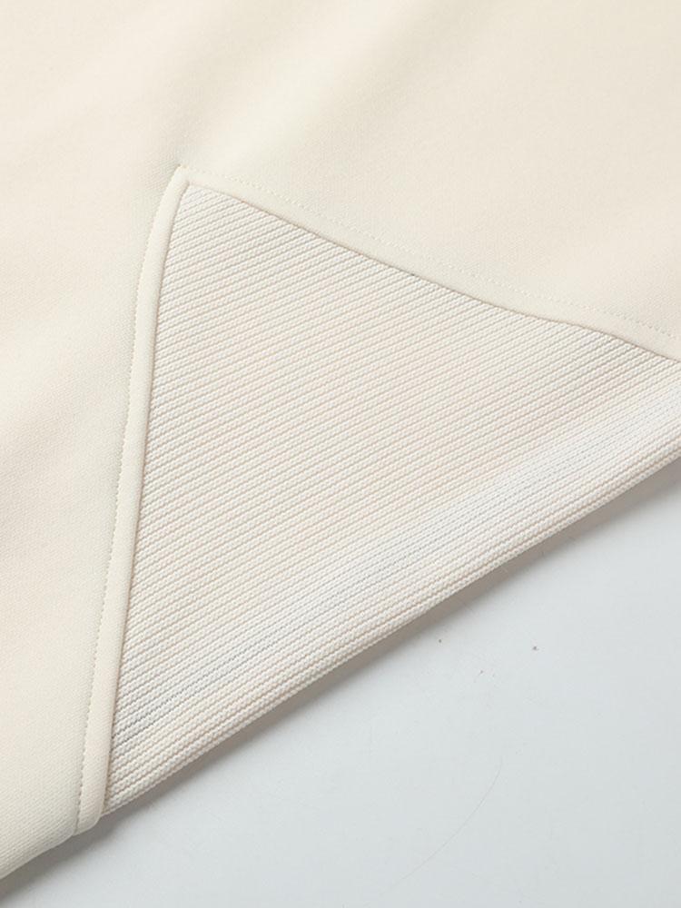 Textured Fabric Patchwork Crew Neck Sweatshirt