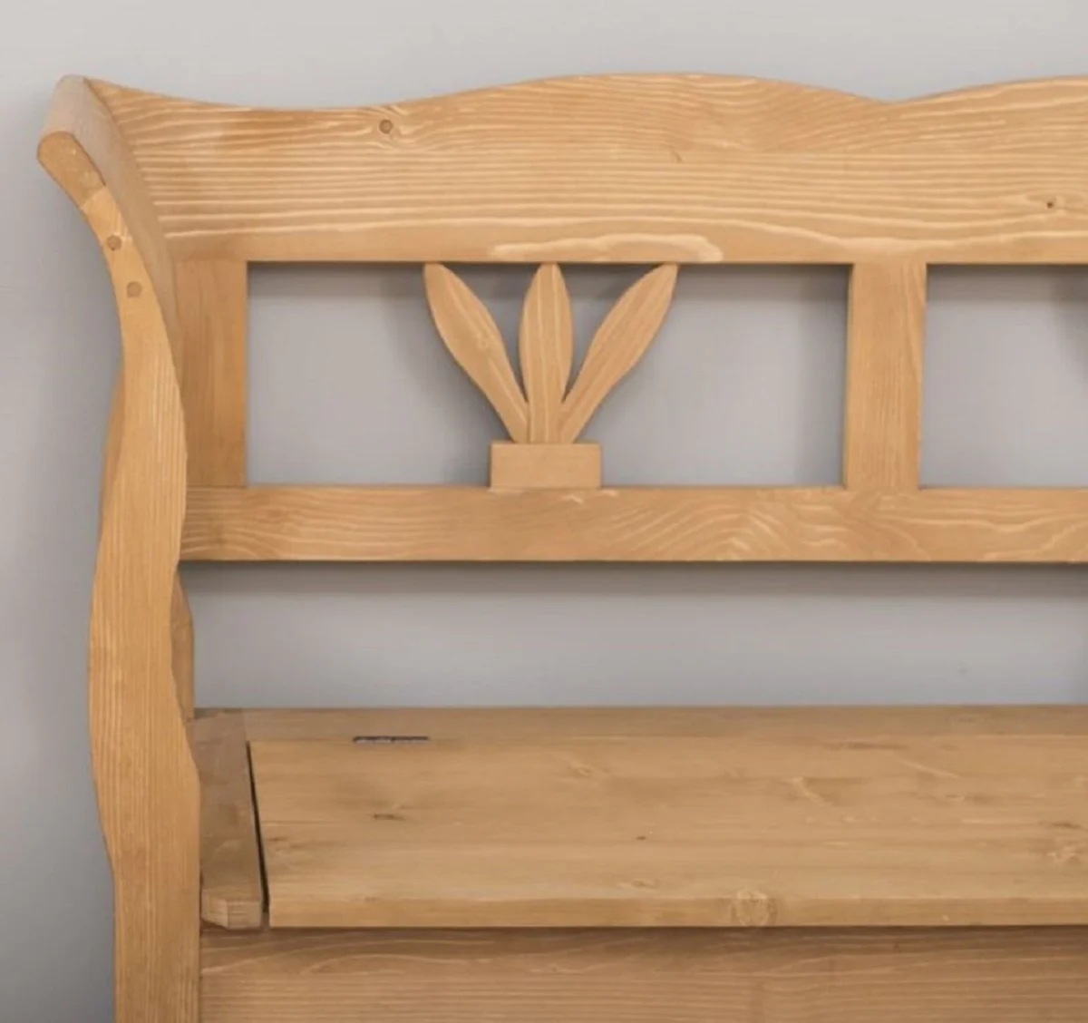 Casa Padrino banco de estilo campestre natural 117 x 48 x A. 92 cm - Banco de madera maciza con espacio de almacenamiento - Muebles de madera maciza - Muebles de estilo campestre