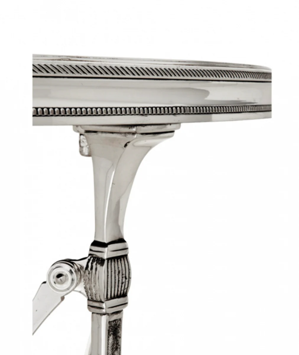 Casa Padrino luxury art deco designer side table antique silver with black glass 52 x H. 70 cm - Luxury Hotel Table