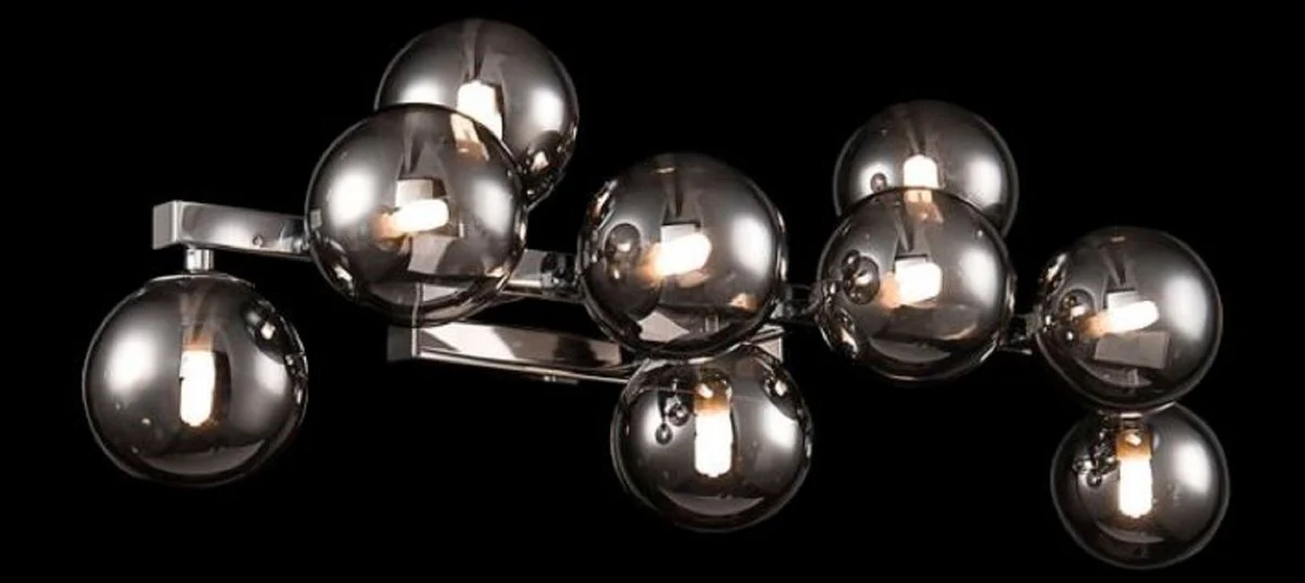 Casa Padrino lámpara de pared de diseñador plata / gris 66 x 23 x H. 24 cm - Lámpara de Salón Moderna