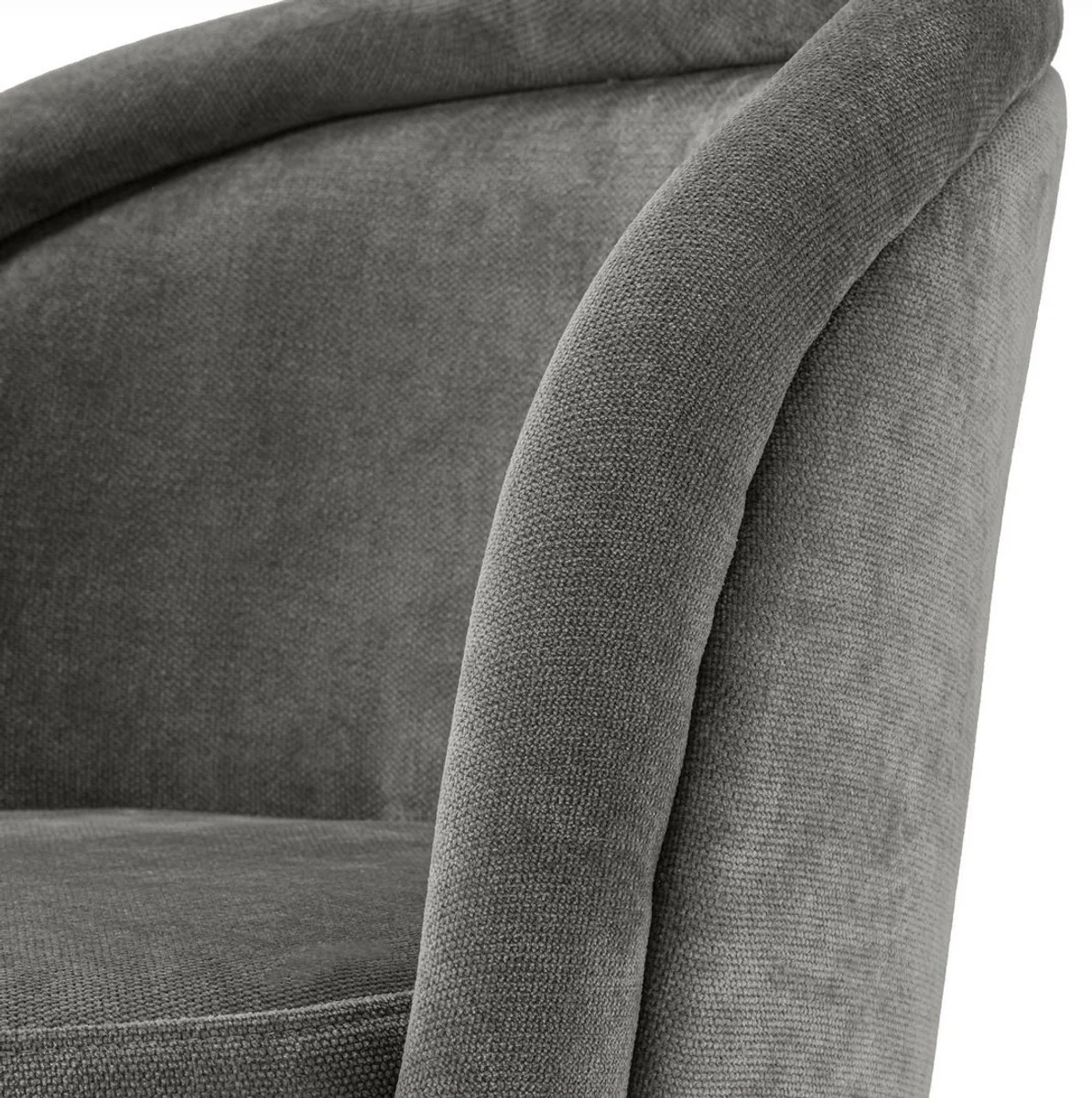 Casa Padrino conjunto de sillas de comedor de lujo gris / negro / lat¨®n 57,5 x 58 x A. 77 cm - Sillas de comedor nobles - Muebles de comedor de lujo