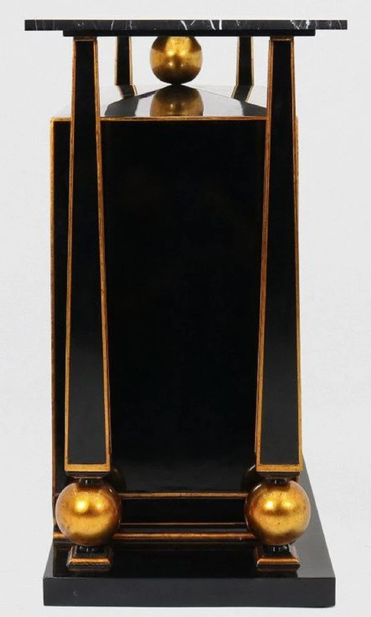 Casa Padrino aparador Art Deco de lujo negro / oro antiguo - Magn¨ªfico gabinete de madera maciza hecho a mano con encimera de m¨¢rmol - Muebles Art Deco