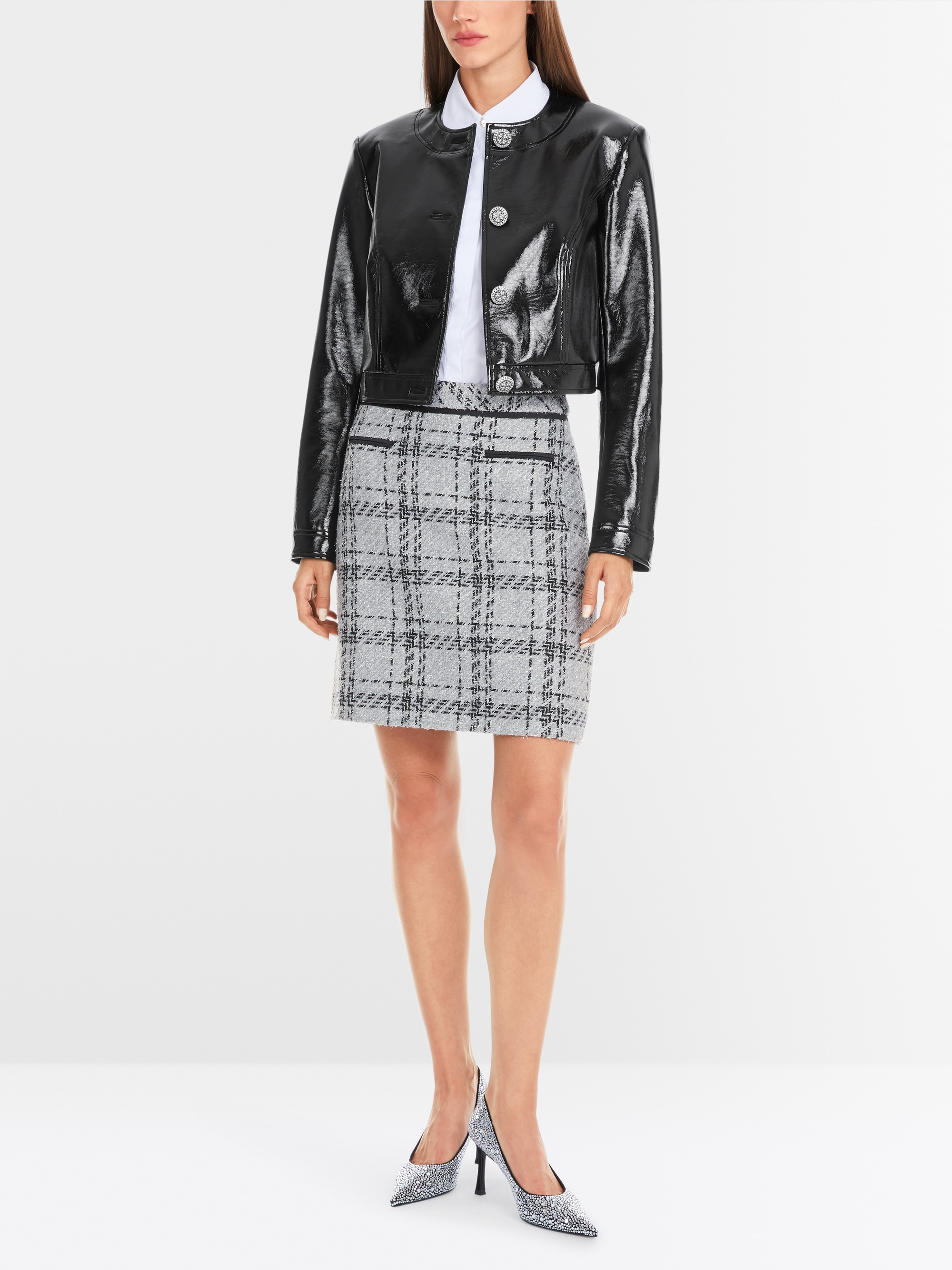 Marc-Cain Check skirt with lurex