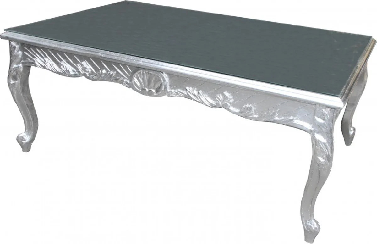 Casa Padrino baroque coffee table silver antique look 120 x 80 cm - Mod2