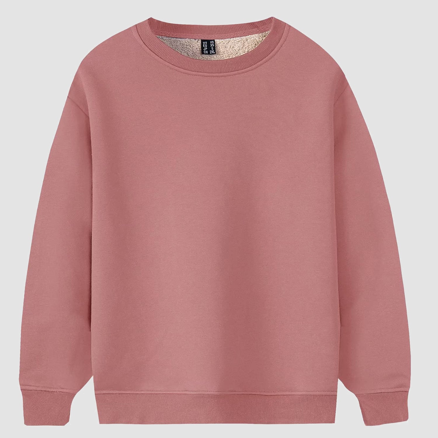 Men's Fleece Lined Sweatshirts Pullover Basic Tops Warm Crewneck Winter Sweater Underwear