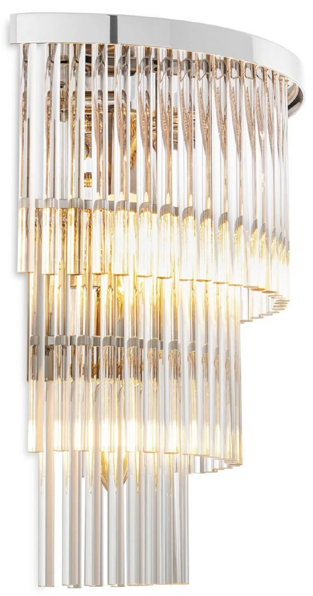 Casa Padrino lámpara de pared de lujo plata 33 x 17 x A. 32,5 cm - Lámpara de pared de salón - Lámpara de pared de hotel - Colección de Lujo