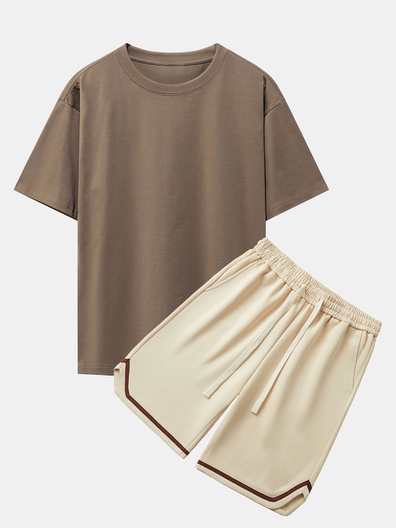 Heavy Weight Drop Shoulder Oversize T-Shirt & Jersey Basketball Shorts