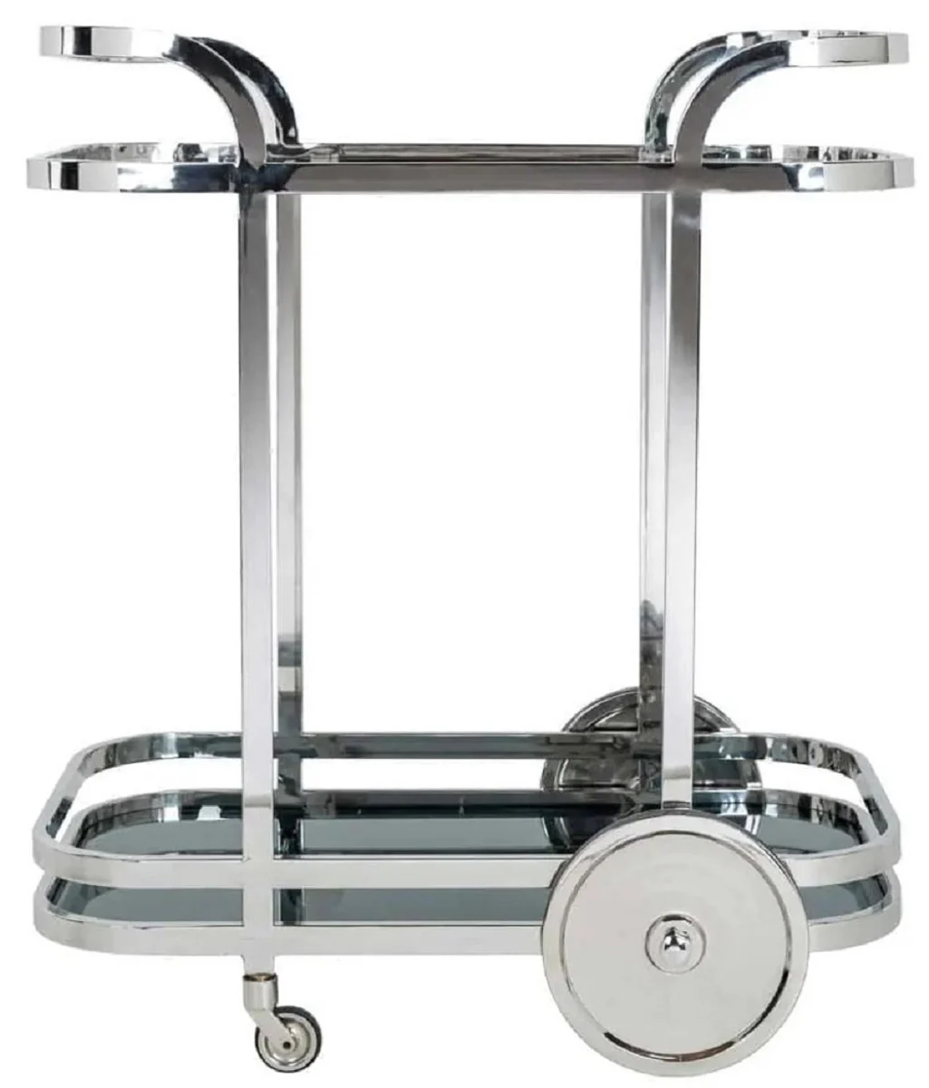 Casa Padrino carrito de servicio de lujo plata 74 x 49 x A. 78 cm - Carrito para Restaurante Hotel Catering - Accesorios de Hotel y Restaurante de Lujo