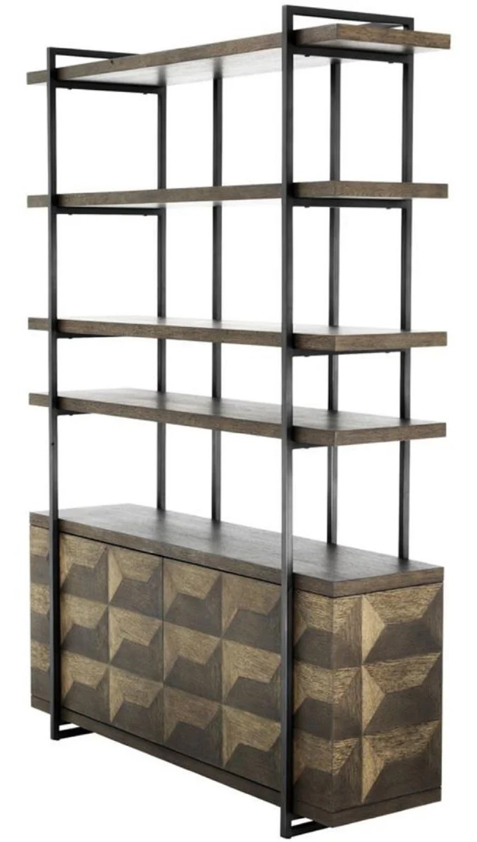 Casa Padrino armario de estanter¨ªa de lujo con 2 puertas marr¨®n / bronce 140 x 40 x H. 200 cm - Armario de Sal¨®n