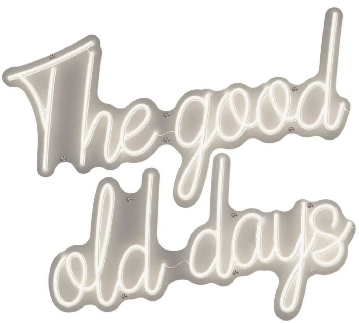 Casa Padrino Letrero de Neón LED de Lujo The Good Old Days Blanco Neon 97 x 2 x A. 90 cm - Letrero LED Deco - Decoración de Pared de Lujo