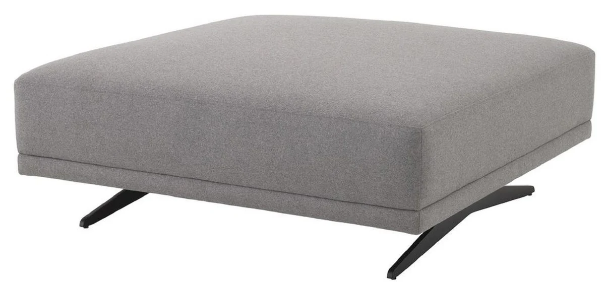 Casa Padrino taburete de lujo gris / negro 108 x 108 x A. 41 cm - Otomana - Muebles de Sal¨®n - Colecci¨®n de Lujo