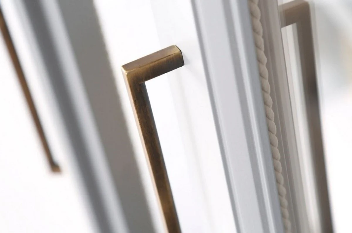 Casa Padrino armario de libros de lujo con 3 puertas e iluminaci¨®n LED gris 200 x 45 x A. 230 cm - Armario de madera maciza - Armario de sal¨®n - Mueble de oficina - Muebles de lujo