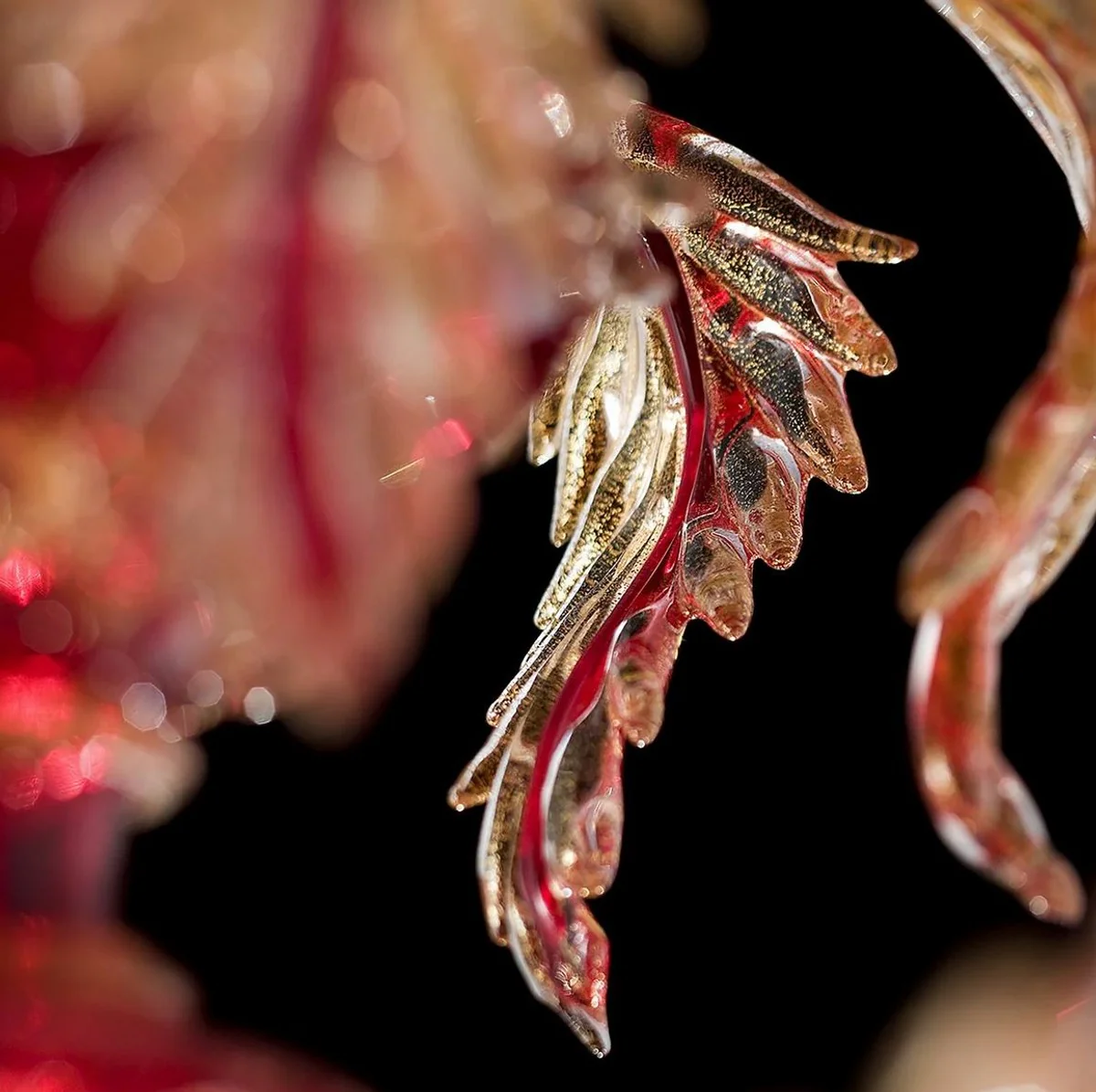 Casa Padrino ara?a de luces de cristal barroco de lujo rojo / oro 100 x 65 x A. 105 cm - Hecho en Italia