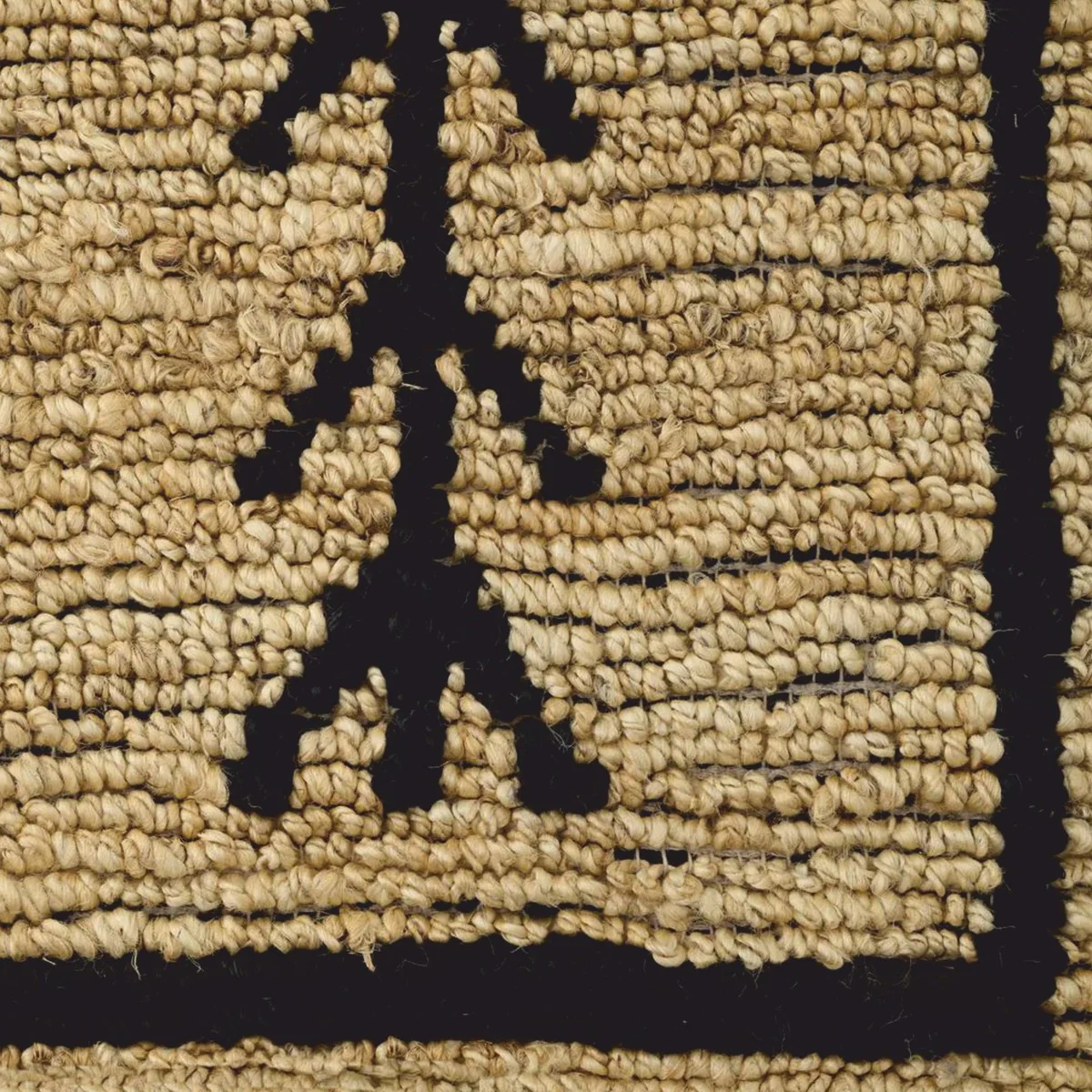 Casa Padrino Alfombra de Yute de Lujo Beige / Negro 300 x 400 cm - Tejida a Mano
