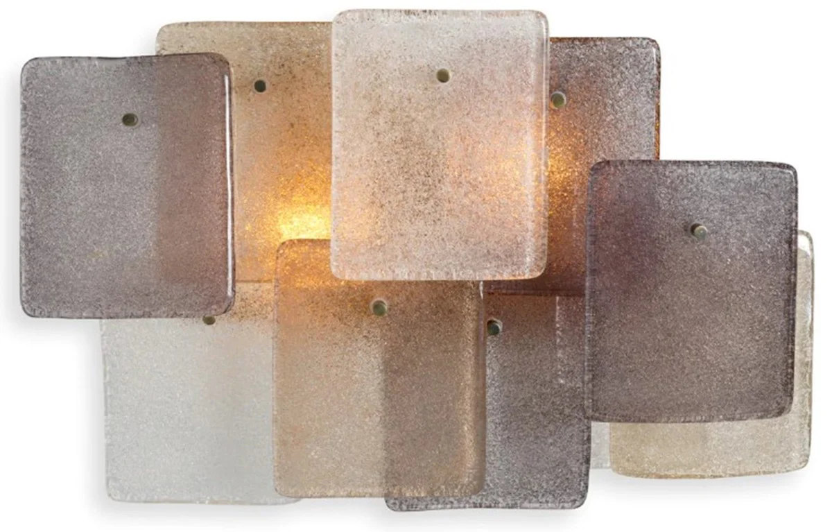 Casa Padrino l¨¢mpara de pared de lujo acabado lat¨®n vintage / vidrio hecho a mano L. 47,5 cm x P. 18 cm x A. 30 cm - Luces de Lujo