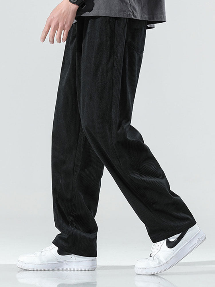 Elastic Waist Corduroy Pants