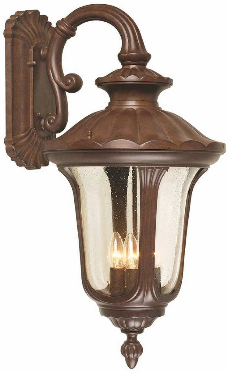 Casa Padrino lámpara de pared para exteriores barroco óxido 35,5 x 43 x A. 70 cm - Lámpara de exterior nostálgica terraza jardín terraza - Luces de exterior nostálgicas