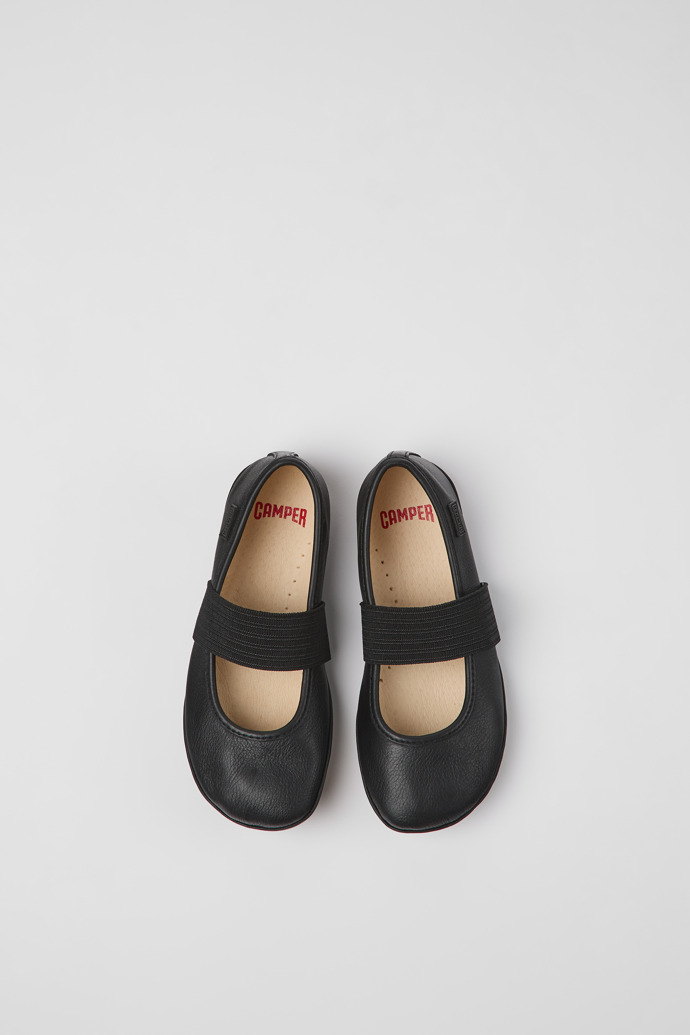 Right Black leather ballerinas for boys