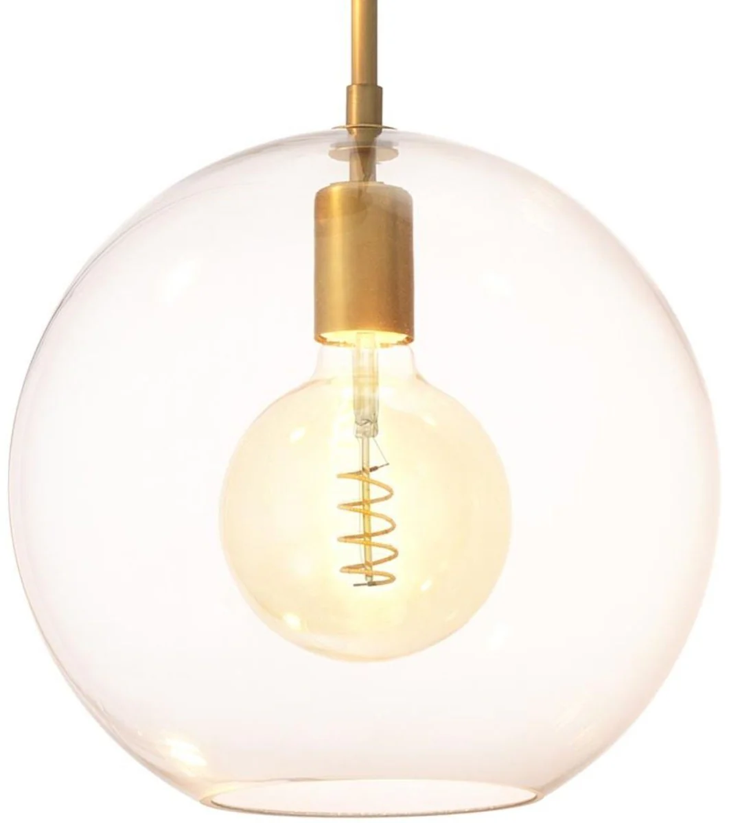 Casa Padrino lámpara de araña de lujo latón antiguo / bronce Ø 60 x H. 150 cm - Colección de Lujo