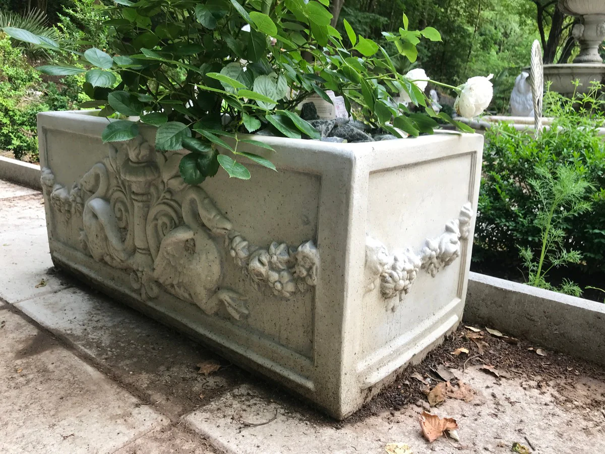 Maceta barroca Casa Padrino estilo antiguo 36 x 81 x H. 43 cm - maceta cuadrada en estilo barroco - maceta - jardinera Art Nouveau