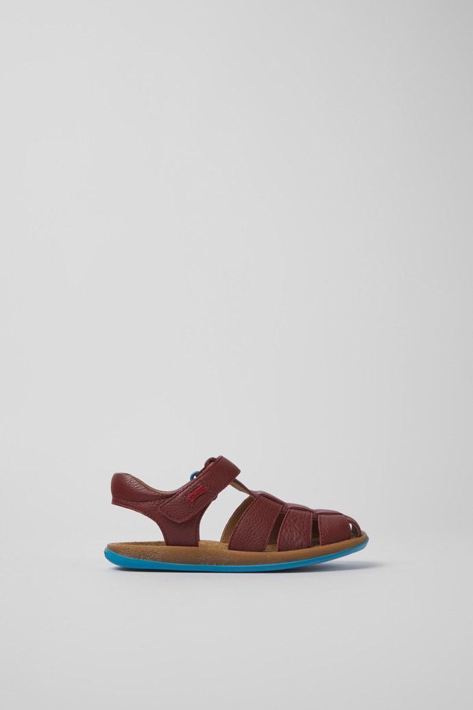 Bicho Burgundy leather sandals for boys