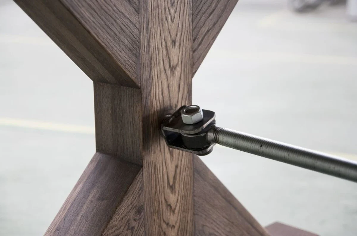 Casa Padrino Mesa de Comedor de Dise?o Industrial - Diferentes Colores y Tama?os - Mesa de Cocina de Madera Maciza de Estilo Industrial - Muebles de Comedor