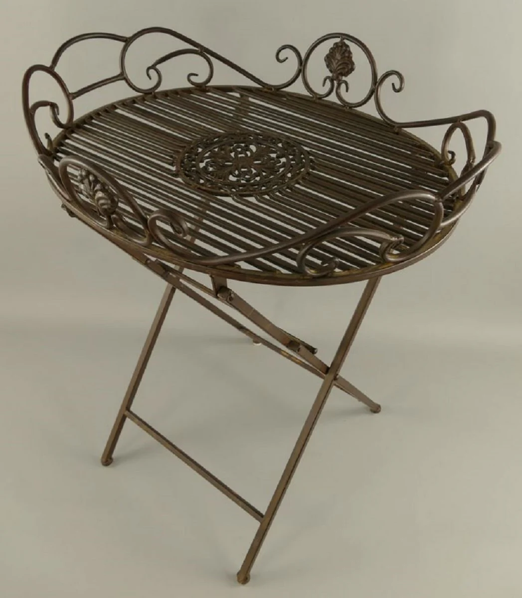 Casa Padrino mesa auxiliar de jard¨ªn Art Nouveau ¨®xido 63 x 48 x A. 70 cm - Mesa de jard¨ªn plegable de metal - Muebles de Jard¨ªn Barrocos y Art Nouveau
