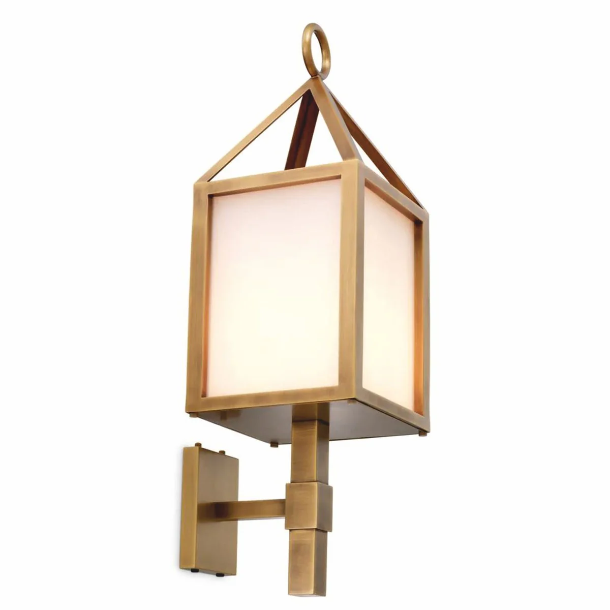 Casa Padrino l¨¢mpara de pared de exterior de lujo lat¨®n antiguo / blanco A. 86 cm - Iluminaci¨®n exterior de lujo