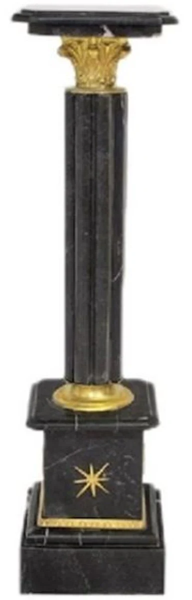 Casa Padrino pilar barroco negro / oro A. 100 cm - Pilar de m¨¢rmol magn¨ªfico en estilo barroco - Accesorios de decoraci¨®n barroco