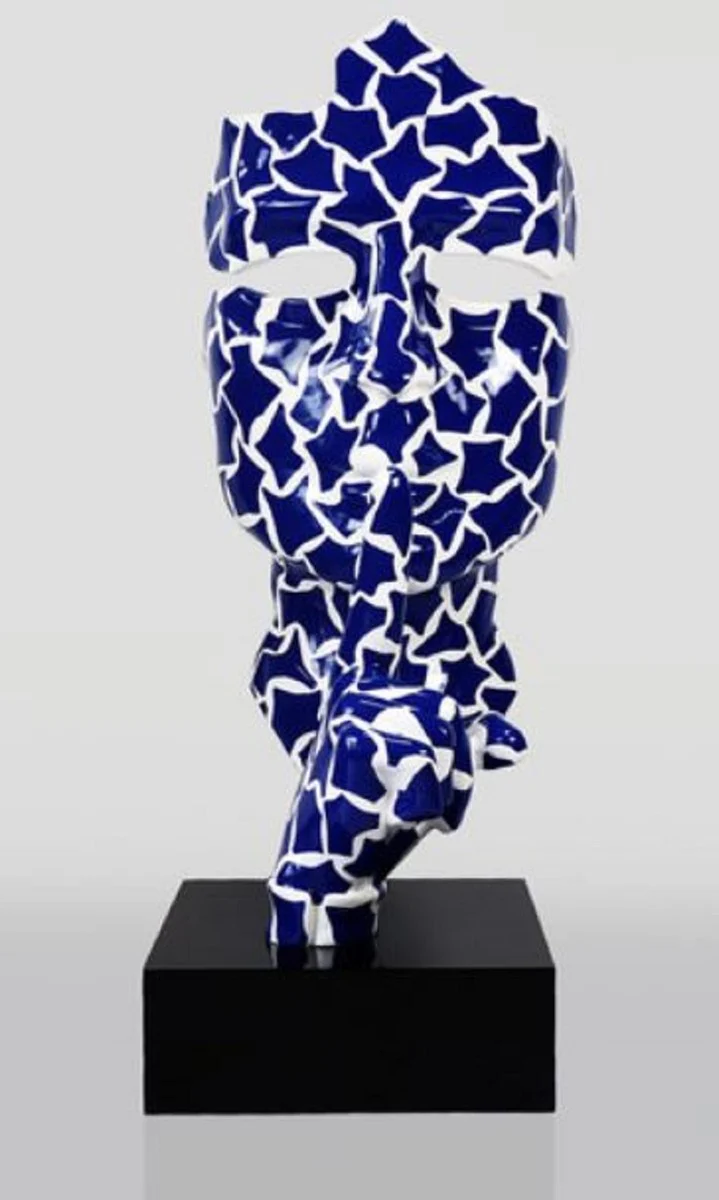 Casa Padrino escultura decorativa XXL azul / blanco / negro A. 190 cm