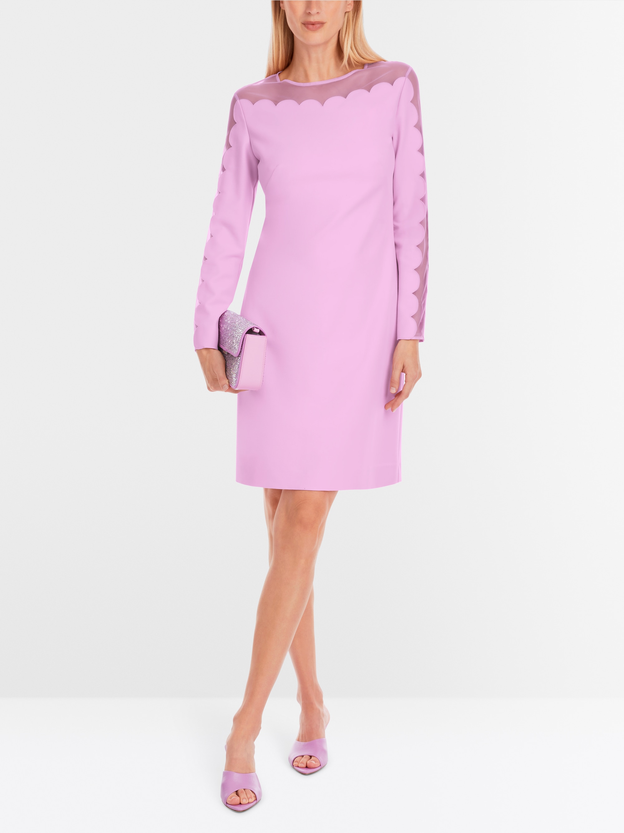 Marc-Cain Transparent/opaque short sheath dress