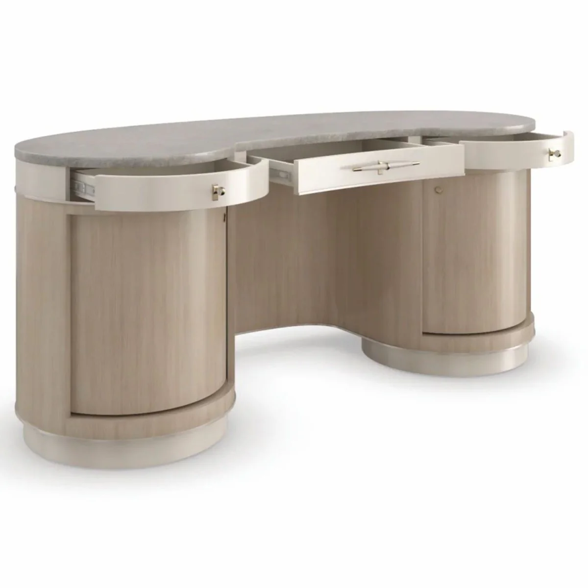 Casa Padrino Tocador de Lujo Gris / Marr¨®n / Oro 171 cm - Muebles para Hotel y Dormitorio