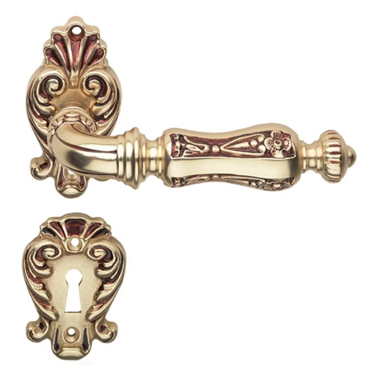 Casa Padrino conjunto de manija de puerta barroco oro franc¨¦s 15 x H. 8,2 cm - Manijas de Puerta de Estilo Barroco