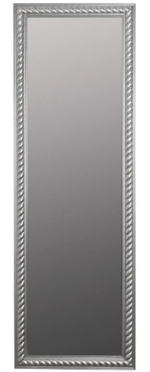 Casa Padrino Espejo / Espejo de Pared Barroco Plata Antiguo 62 x H. 187 cm - Muebles Barrocos