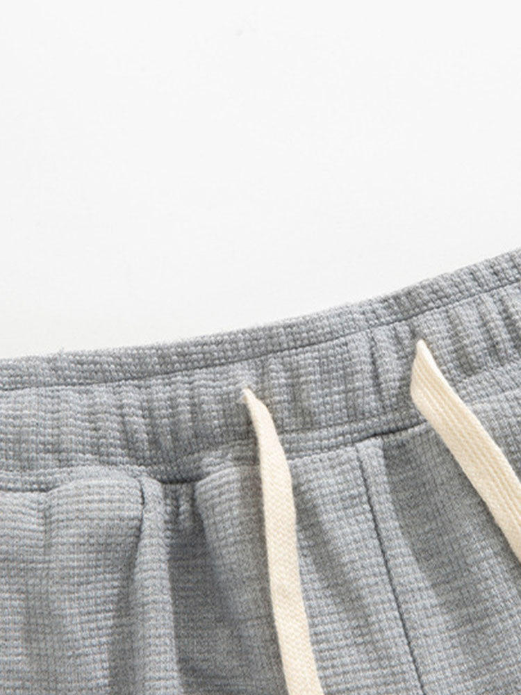 Letter Embroidery Waffle Joggers