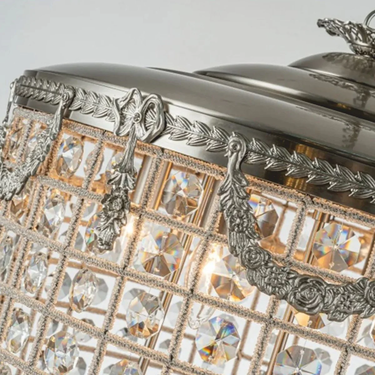 Casa Padrino ara?a de luces de cristal barroco plata ? 60 x A. 85 cm - Luces barrocos