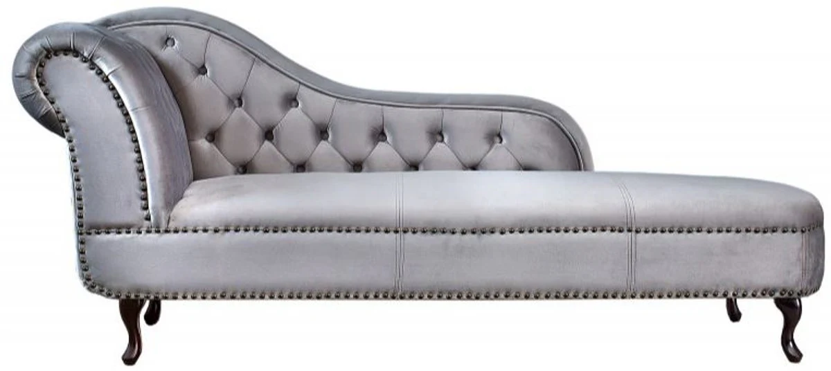 Chesterfield Recamiere / Chaiselongue Silvergrey de Casa Padrino - Sof¨¢ de la sala de estar