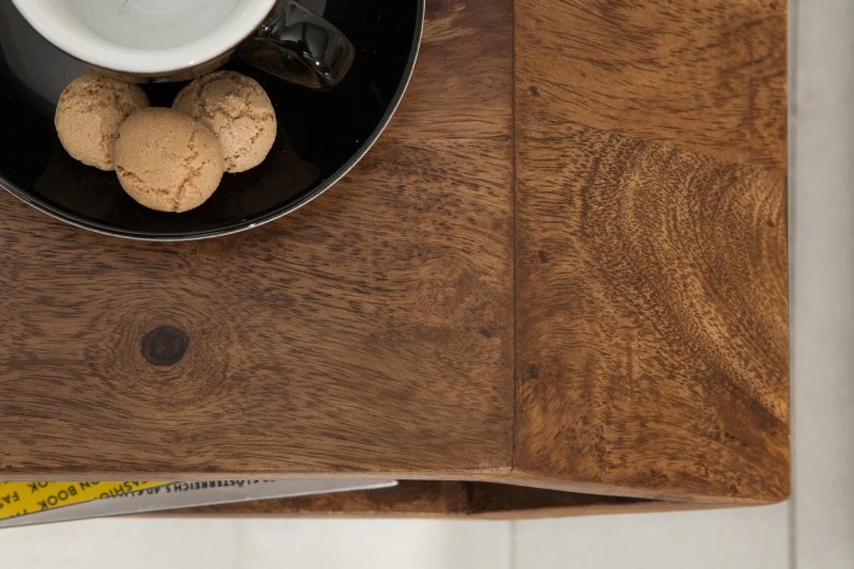 Mesa auxiliar de diseño Casa Padrino natural / negro Sheesham 45cm x 35cm x H.65cm de madera maciza