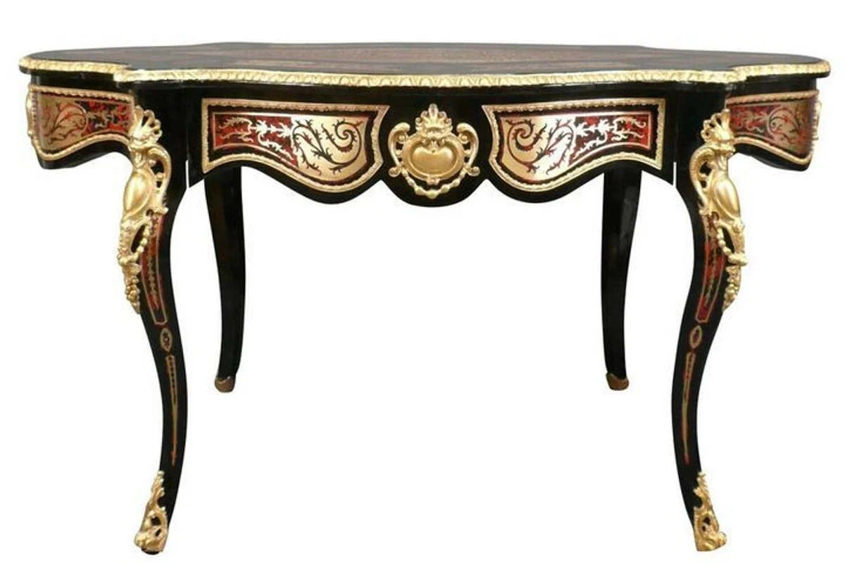 Casa Padrino Baroque Boulle Secretary Oval - Handmade from solid wood - Baroque desk office furniture